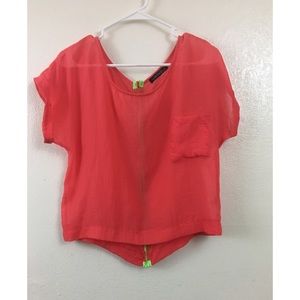 The Vintage Shop Sheer High Low Hem Top